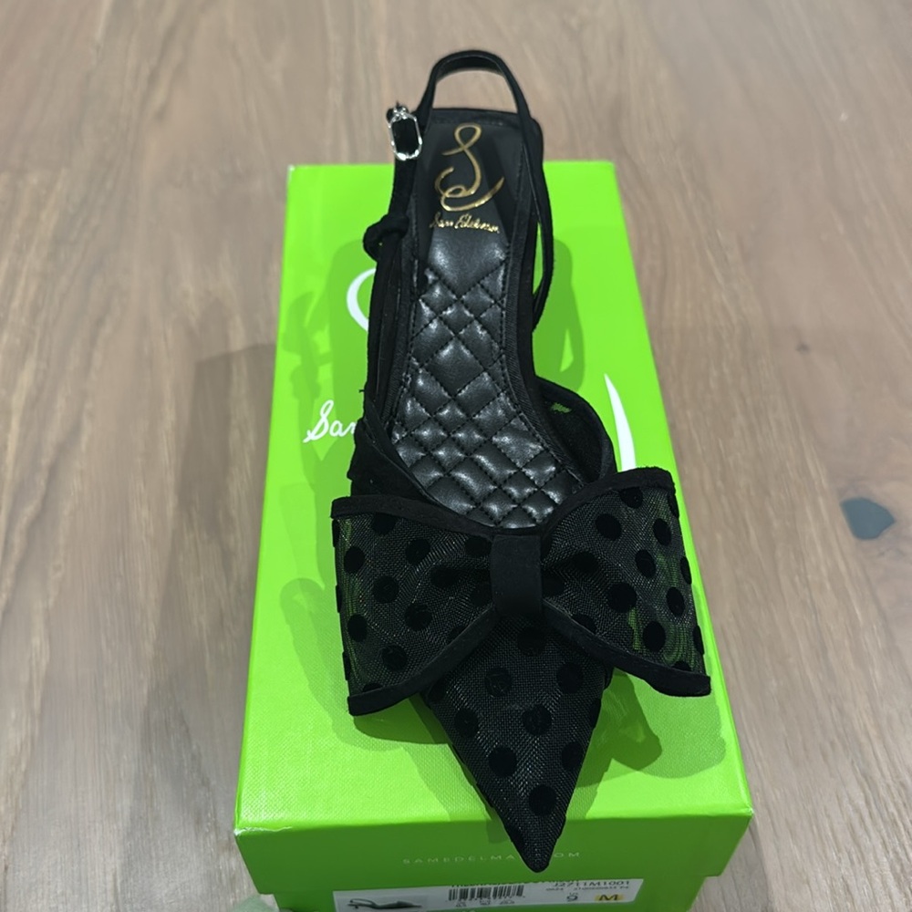 Sam Edelman Black Heels with Bow Detail